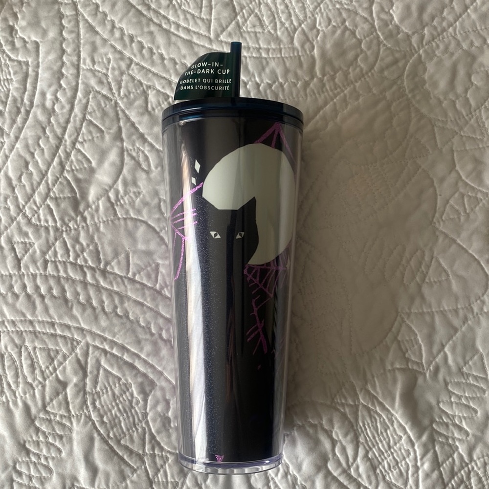 Starbucks Halloween 2021 Glow in the Dark Black Cat Tumbler Cup